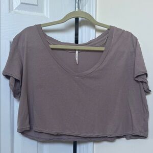 Free People Dusty Purple V-Neck Crop Top